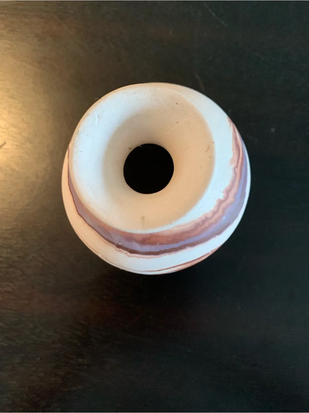 Nemadji Pottery Vase Brown Swirls Native American Indian River Handmade in USA